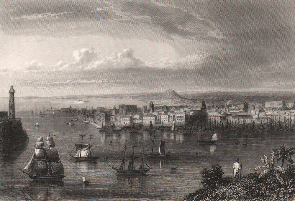 HAVANA harbour entrance. 'La Havane'. La Habana. Cuba 1855 old antique print